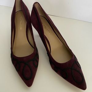 Enzo Angiolini Burgundy color with a black cord embroidery 8